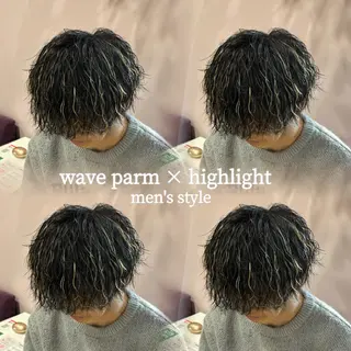 ミディアム メンズ 夏向/ハイトーン /パーマのヘアスタイル