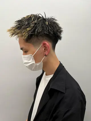 ショート パーマ メンズ アイブロウ 京都駅メンズカット/ パーマ/Keigoのヘアスタイル