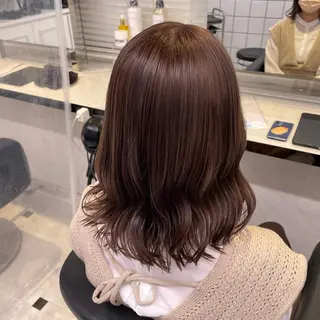 セミロング カラー ヘアアレンジ ピンク・ベージュ🩰 カラー🫧とらのヘアスタイル