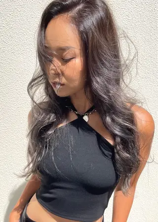 ロング カラー 髪質改善ｶﾗｰ ｹｱﾌﾞﾘｰﾁ/ﾀﾑのヘアスタイル