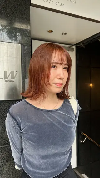 ミディアム カラー 🌿ボブ パーマ高橋啓太🌿のヘアスタイル