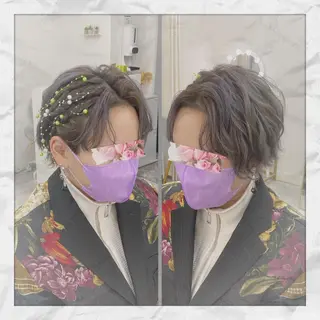 ショート ヘアアレンジ ヘアセット/着付け 𓇼 松本 夏美𓇼のヘアスタイル