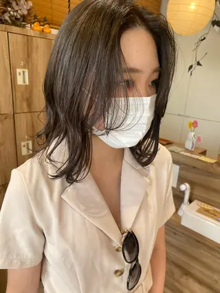 セミロング カラー ヘアアレンジ パーマ指名No1 /namiのヘアスタイル