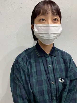 ショート カラー ボブパーマコテ巻き風 パーマNo1深江秀平のヘアスタイル