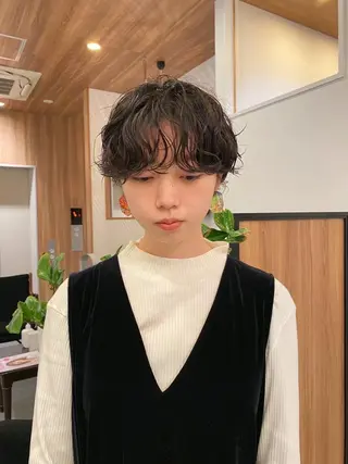 ショート カラー パーマ TYCHE GINZA所属・🍃服部 雅哉🍃銀座◎のヘアスタイル