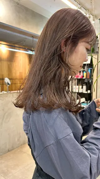 ミディアム カラー じゅわっと暖色カラー 🍊Moemiのヘアスタイル