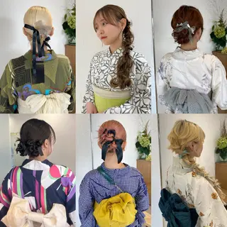 ロング ヘアアレンジ 暖色カラー /ヘアアレンジ/花鈴のヘアスタイル