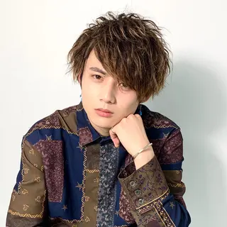 カラー パーマ 柏メンズカットパーマ NO.1タイチのヘアスタイル