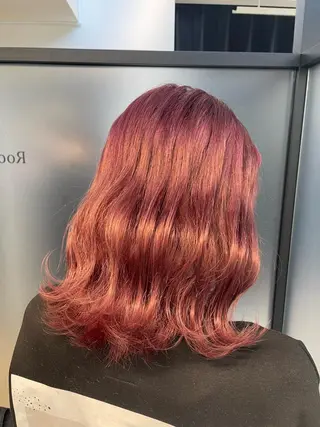 ミディアム カラー ヘアアレンジ 髪質改善×ハイトーン 中田啄也のヘアスタイル