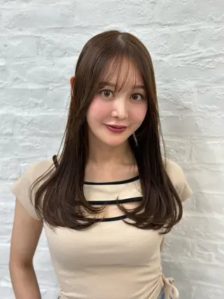 セミロング 前髪顔まわりカット 🌈中村海聖のヘアスタイル