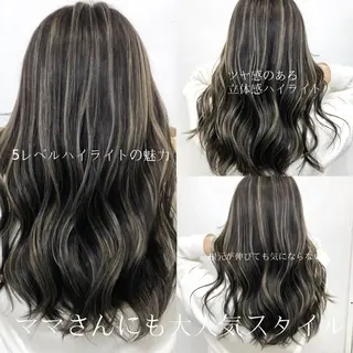 セミロング カラー SALOWIN  原宿ash所属・タナカ タクヤのヘアスタイル