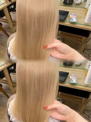 セミロング カラー ダブルカラー 🌙ｃｈｉｎａｒｉのヘアスタイル