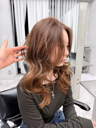 ロング ハイトーン/渋谷 韓国風/Narukaのヘアスタイル