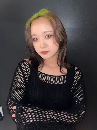 セミロング カラー ヘアアレンジ @kyoniyy KYONIのヘアスタイル