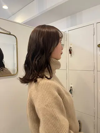 ミディアム カラー フクシママユ / 柔らかカラーのヘアスタイル