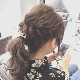ヘアアレンジ 🦋ミルクティーベー ジュ🦋mayukiのヘアスタイル
