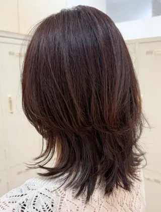 セミロング カラー 髪質改善縮毛矯正 💎TOMOのヘアスタイル