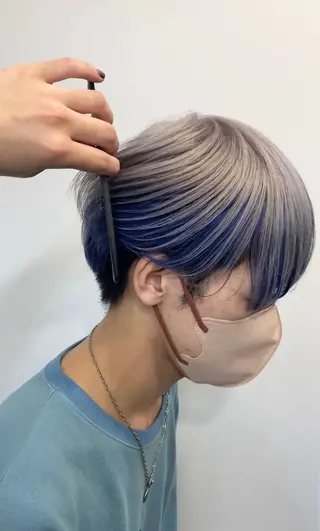 ショート カラー メンズ sunc所属・梅田l大人韓国ヘア レイヤー×艶カラーのヘアスタイル