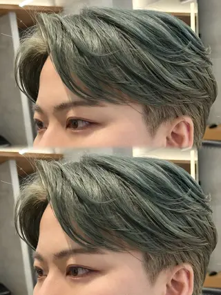 パーマ ニュアンスパーマ/ 毛流れ/ハイトーンのヘアスタイル