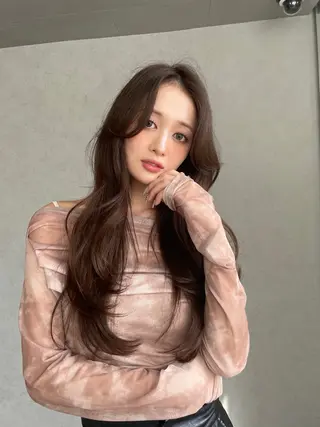 ロング 韓国×ワンホン 艶カラー/ハヅキ🎀のヘアスタイル