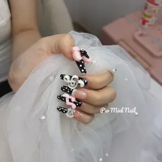 ロング momo 長さだしのネイルデザイン