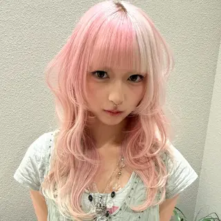 ミディアム カラー ✨ブリーチ支持No1 複雑履歴修正/舘岡のヘアスタイル