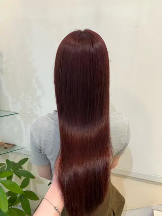 ロング カラー ブリーチしない暖色 カラー🥀杉 優菜のヘアスタイル
