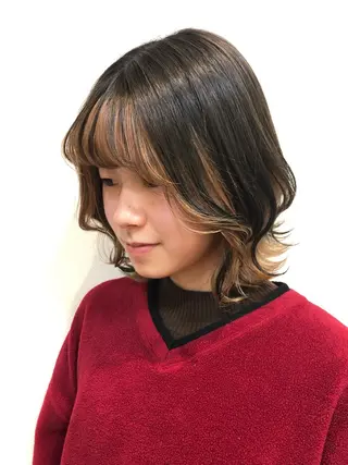 ミディアム カラー ヘアアレンジ ❣️倉敷❣️美髪 カラー能登一成のヘアスタイル