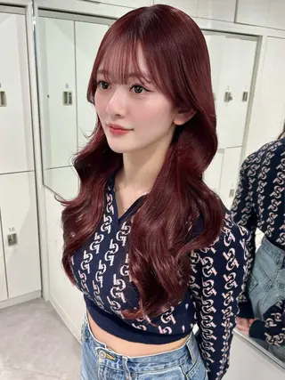 ロング カラー 韓国ハッシュカット/ 新宿/髪質改善/岡崎のヘアスタイル