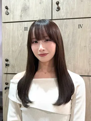 ロング カラー なつき/ 艶カラー/縮毛矯正のヘアスタイル