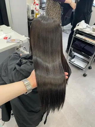 ロング 韓国風cut/ 縮毛矯正/正岡幹康のヘアスタイル