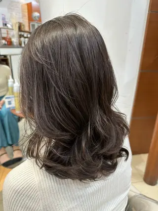 セミロング コテ巻き風パーマ/ 髪質改善/河島恭平のヘアスタイル