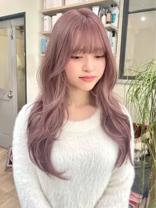 ロング カラー カノン/透明感カラー /酸性ストレートのヘアスタイル