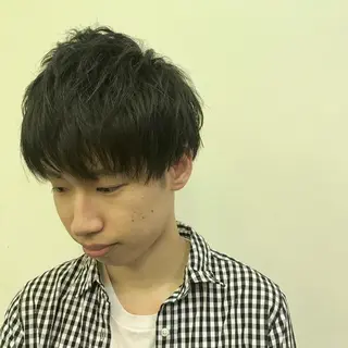 ショート カラー パーマ メンズ JUNTA 梅田茶屋町のヘアスタイル