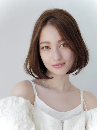 ミディアム カラー 渋谷/レイヤーボブ・ 韓国ボブ特化/楓のヘアスタイル