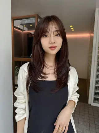 ロング カラー レイヤー/パーマ 透明感カラー倉持弘人のヘアスタイル