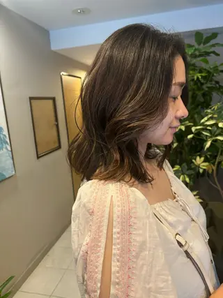 ミディアム 似合わせカット/ 艶カラー/いらみなのヘアスタイル