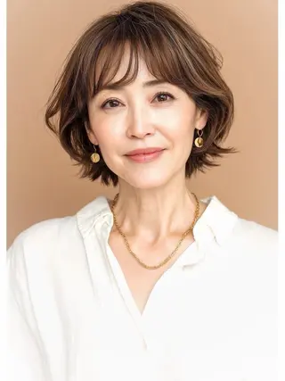 ショート カラー パーマ 50代専門美容師 若見えカット山田昌男のヘアスタイル