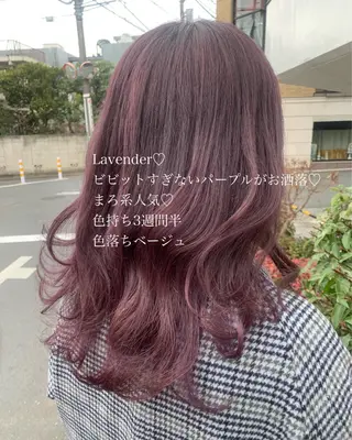 カラー ラベンダー/レイヤー スタイル🤎mamiのヘアスタイル