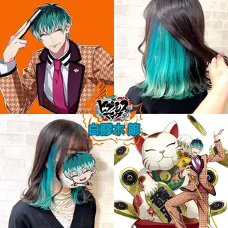 ミディアム カラー 推しカラー💫 ブリーチ💫若菜覚のヘアスタイル