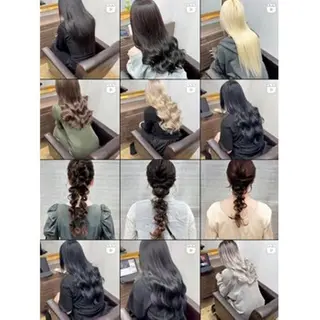 ロング カラー ヘアアレンジ LIP 大阪本店 エクステ 堀谷和孝のヘアスタイル