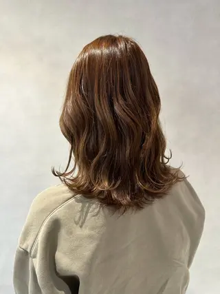 セミロング カラー 大人レイヤー& 透明感カラー💄のヘアスタイル