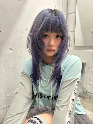 ロング ✩デザインカラー /レイヤー✩momoのヘアスタイル