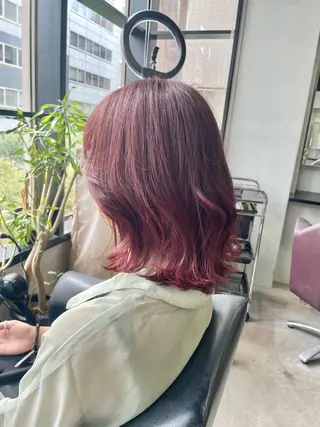 ミディアム カラー Ms.CHARM【ミズチャーム】所属・韓国/レイヤーカット 顔周り/廣瀬達哉のヘアスタイル