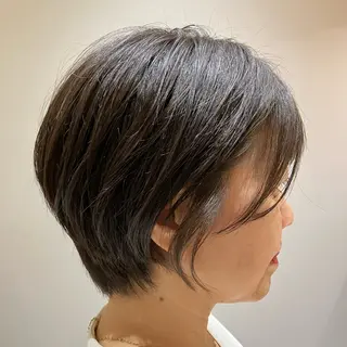 ショート カラー 脱白髪染め/大人ハイ ライト/田中佑季のヘアスタイル