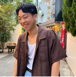 カラー パーマ メンズ ボブハイトーン🦖 デザインMAMIのヘアスタイル