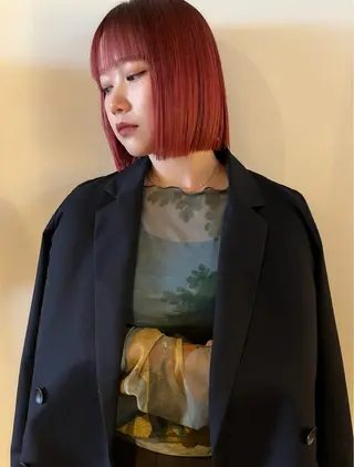 ショート カラー ケアブリーチ/ボブ/ honoのヘアスタイル