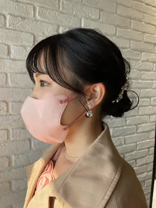 セミロング パーマ ヘアアレンジ 【柔らか透明感✨/ 似合せ前髪】大石葉月のヘアスタイル