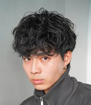 ショート カラー パーマ メンズ キッズ 栄💗レイヤーカット ｜韓国風｜haruのヘアスタイル