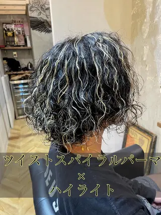 セミロング カラー パーマ メンズ エクステ指名No.1 【店長】橘田のヘアスタイル